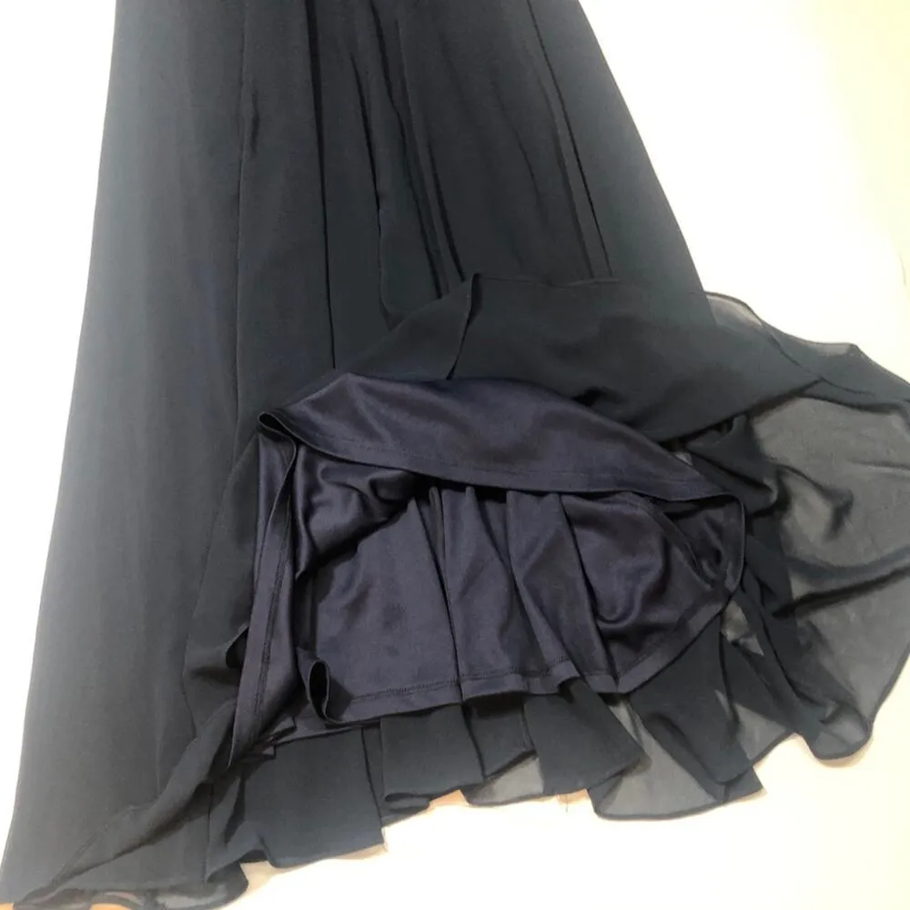 Levkoff bridemade Navy lace a line maxi dress Size 10. - Image 7