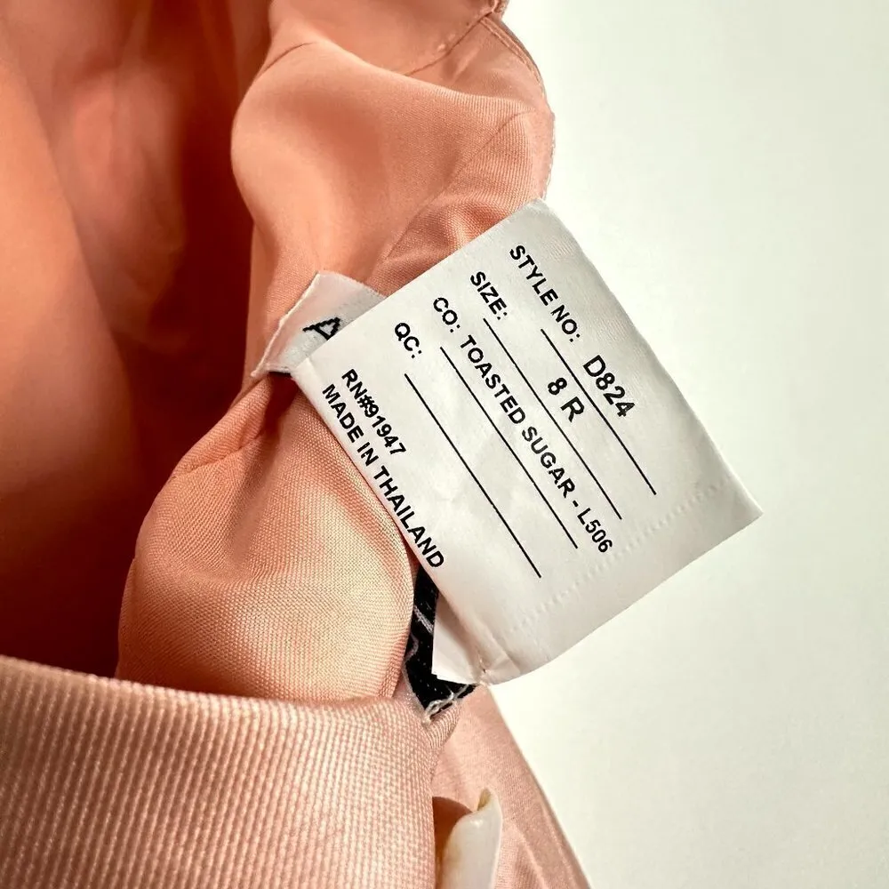 ALFRED SUNG Jewel Neck Bowed Open-Back Trumpet Dress With Front Slit Size 8 - Image 6