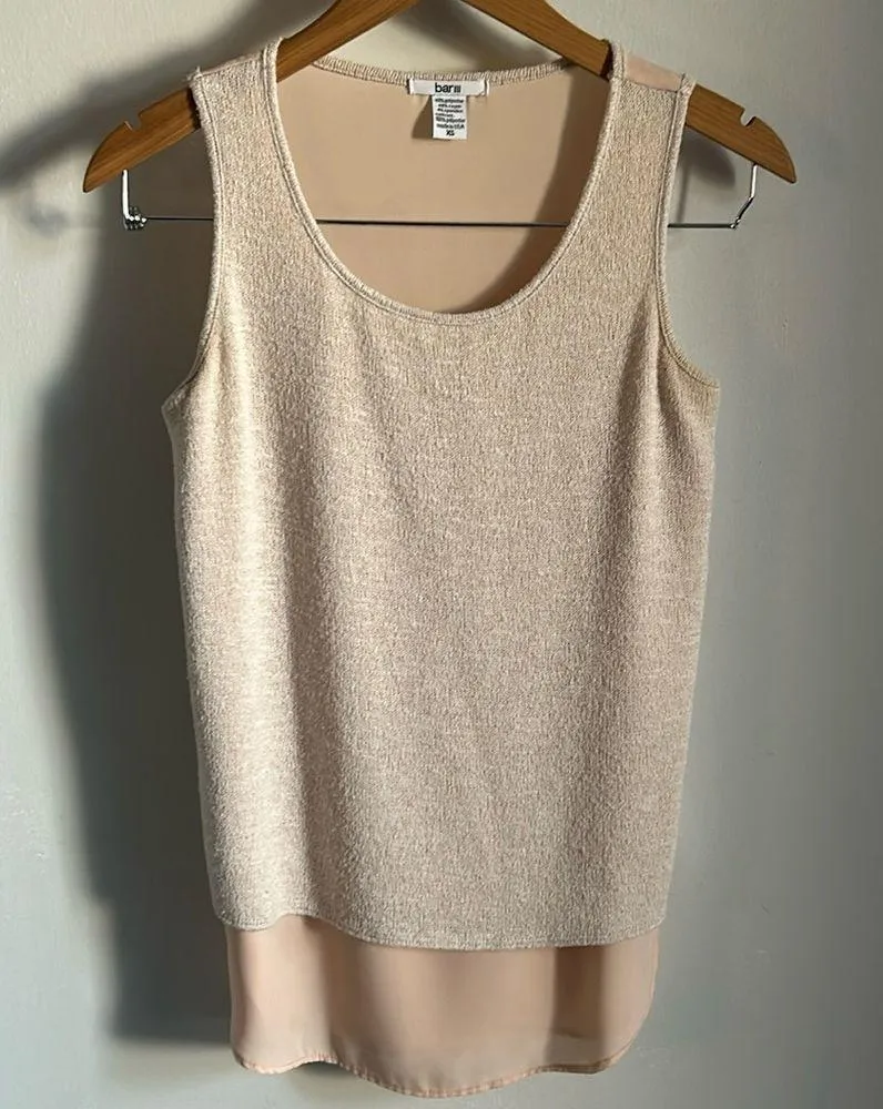 Bar III Chiffon With Sweater Overlay Sleeveless Tank Blouse - Image 9