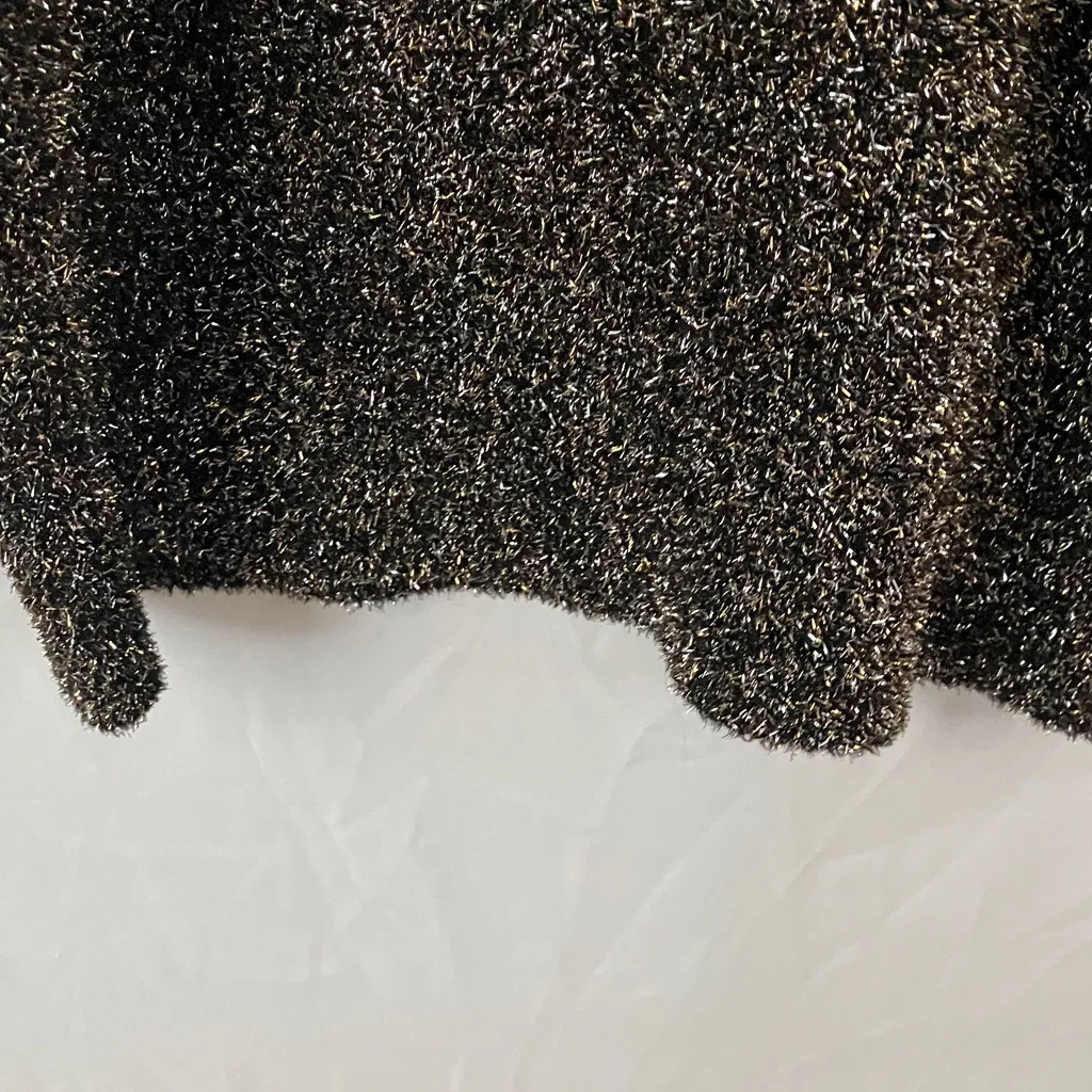 Kate Spade: Holiday/Christmas Metallic Black/White/Gold Short Sleeve Sweater- S - Image 15