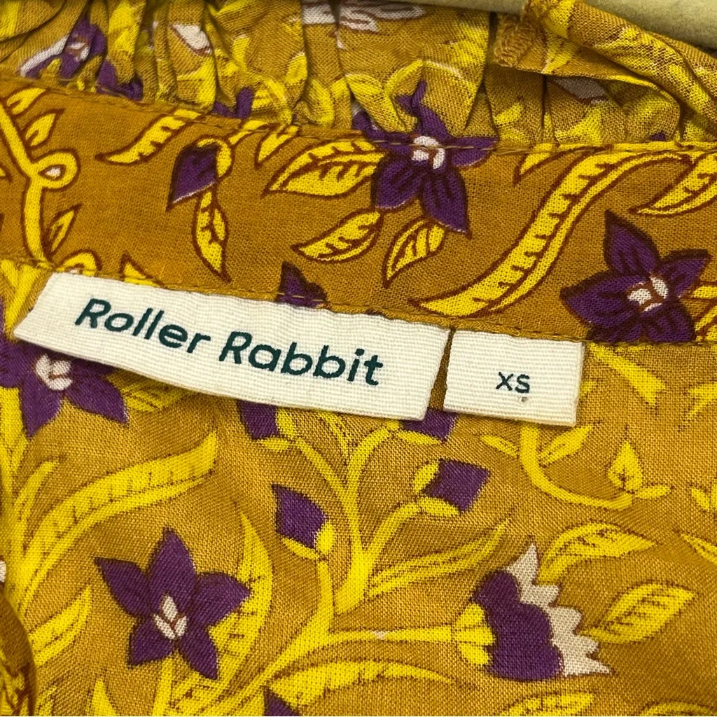 Roller‎ Rabbit Rhone Floral Dress Womens Size XS Cover-Up Long Sleeve Tassels - Image 3