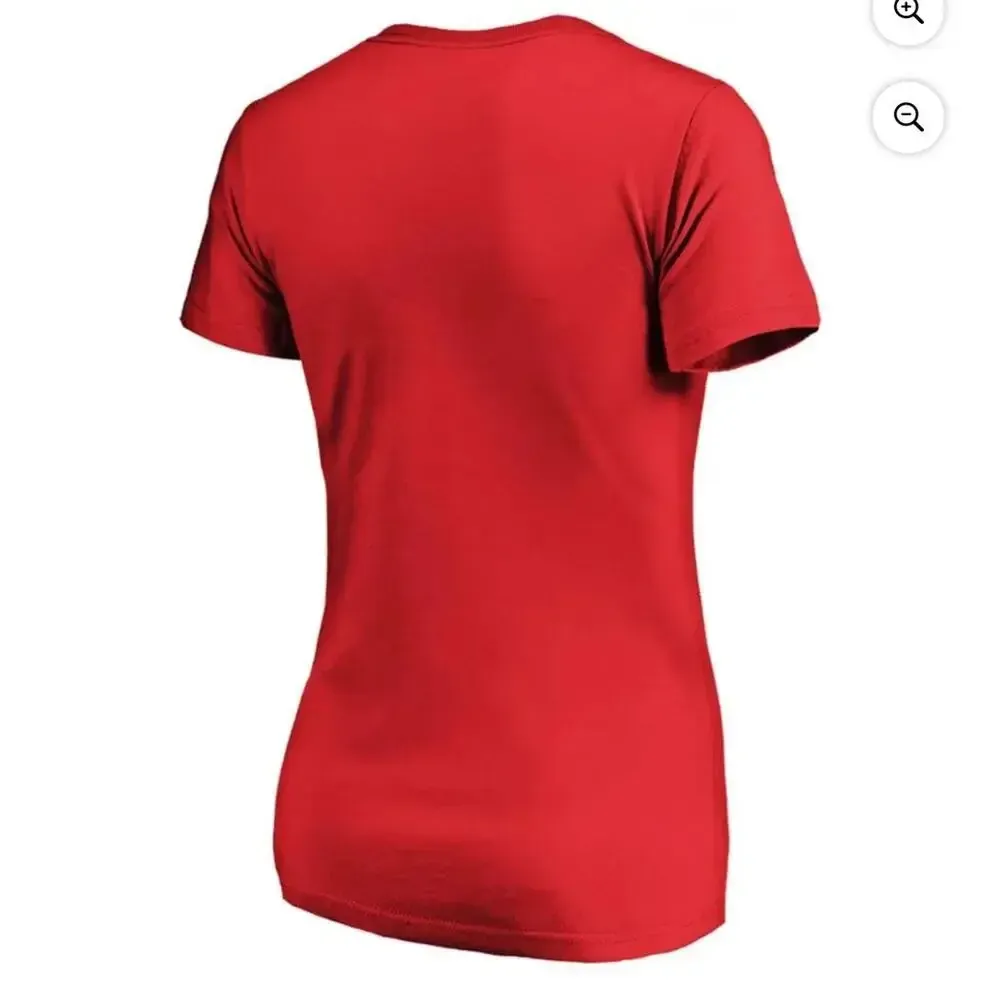 NWT Fanatics Washington Capitals Women's Lace-Up V-Neck‎ T-Shirt Red Size 2XL - Image 3