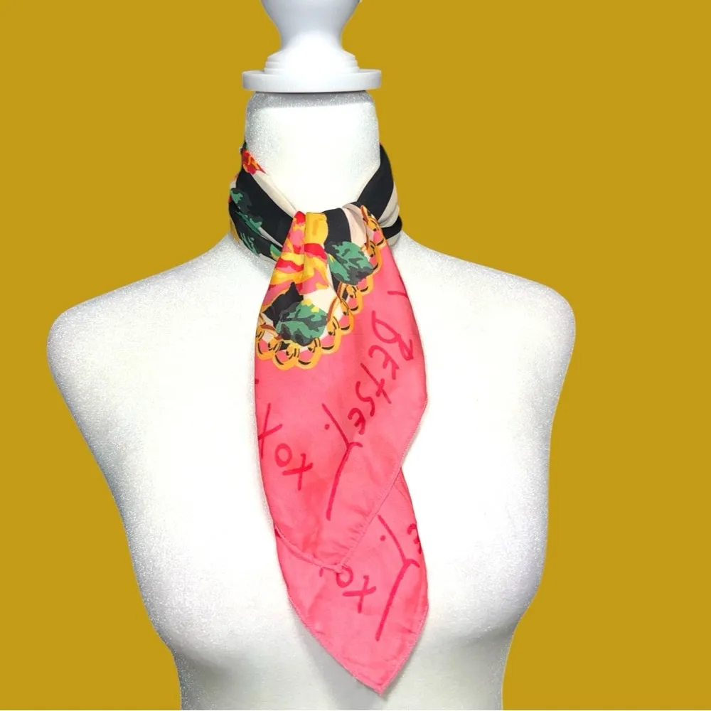 Betsey Johnson Pink Floral Scarf - Image 4