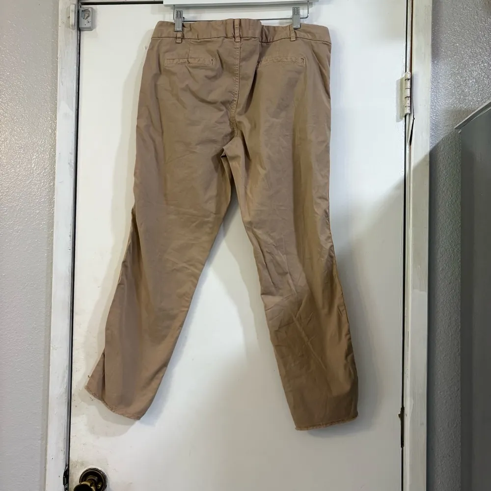 Nili Lotan East Hampton Side Stripe Tape Crop Pants Khaki Tan Preppy Cotton 10 - Image 6