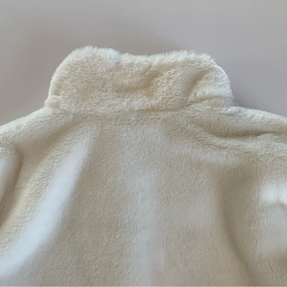 Forever 21 White/Black/Light Pink Colorblock Faux Fur Coat Jacket Large - Image 7