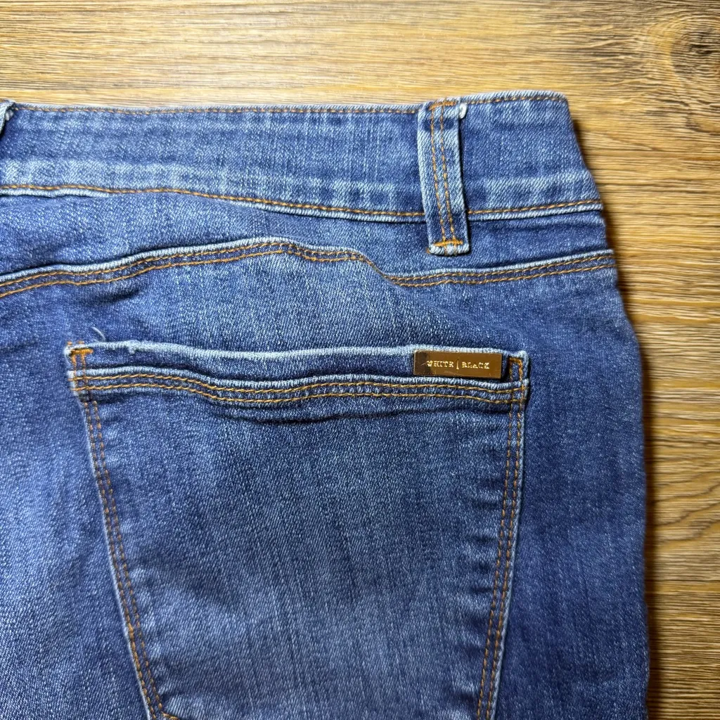 NWOT White House Black Market Skimmer Dark Blue Skinny Jeans Distressed Size 10 - Image 11