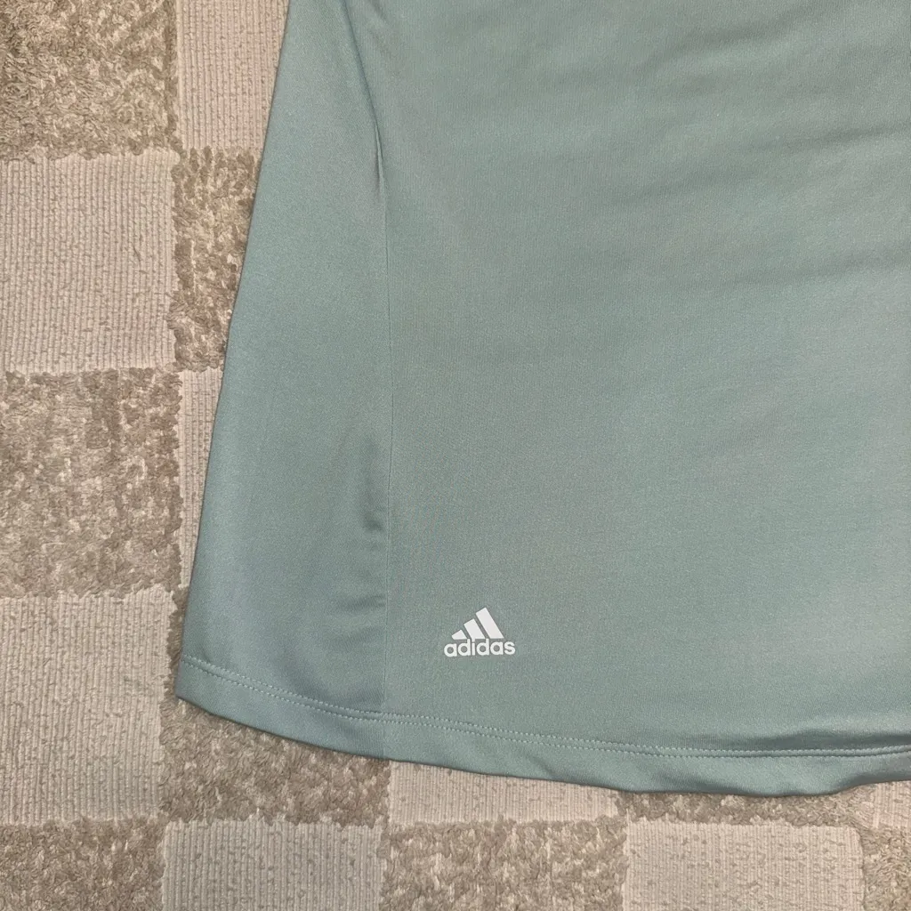 Adidas Mint Green Polo with Patterned Sleeves - Image 2