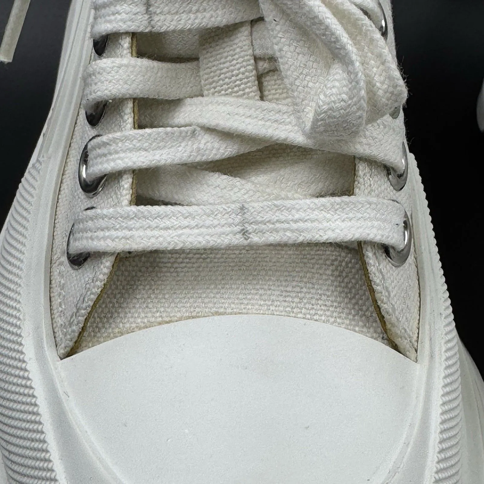 Alexander McQueen Low-TopThread Slick Sneakers White Women's 6.5 US (EU 36.5) - Image 3