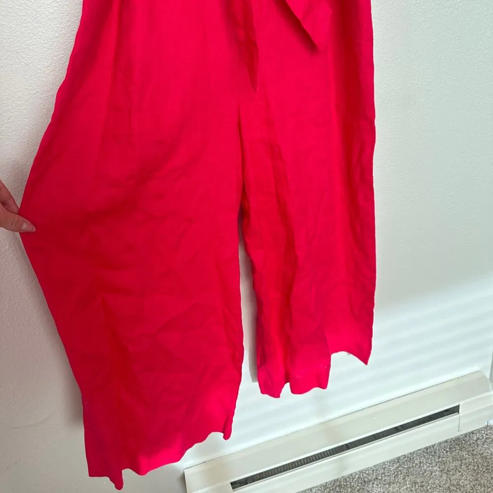 Sz 8 Hot Pink Linen Jumpsuit with Pockets Paul Costelloe Living Studio - Image 8