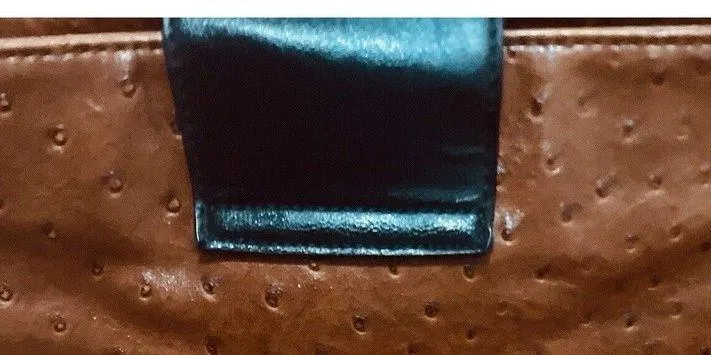 Apt 9 Faux Ostrich Large Shoulder Tote Bag Faux Leather Black Brwn Braidedhandle - Image 9