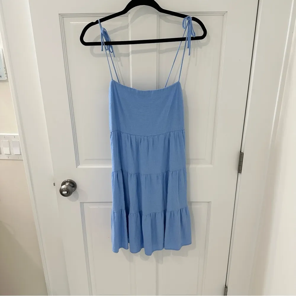 Abercrombie Tie Shoulder Mini Dress with Pockets Tall - Image 3