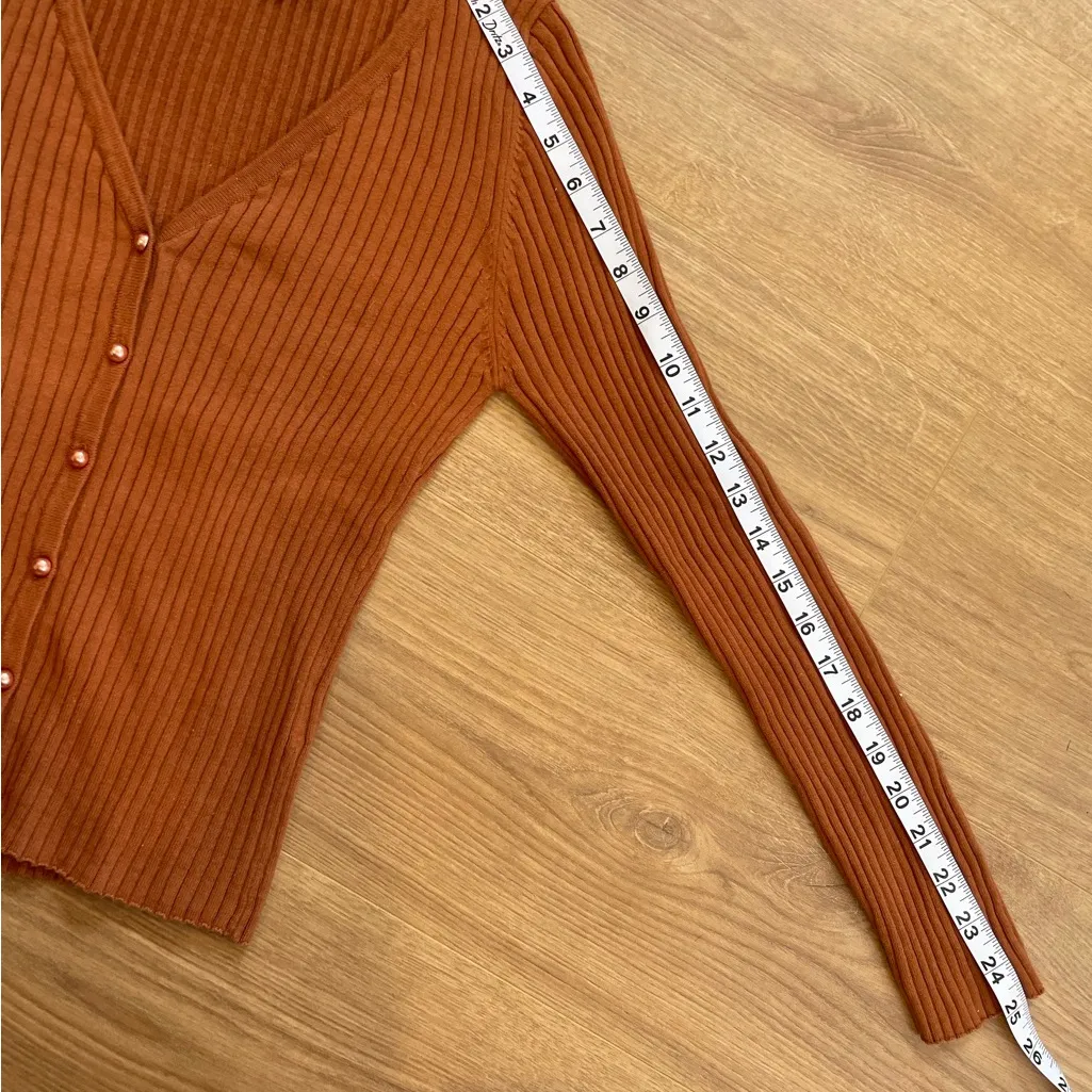 Rolla's Terracotta Ribbed 100% Cotton Sweater sz Medium Brown - Image 9