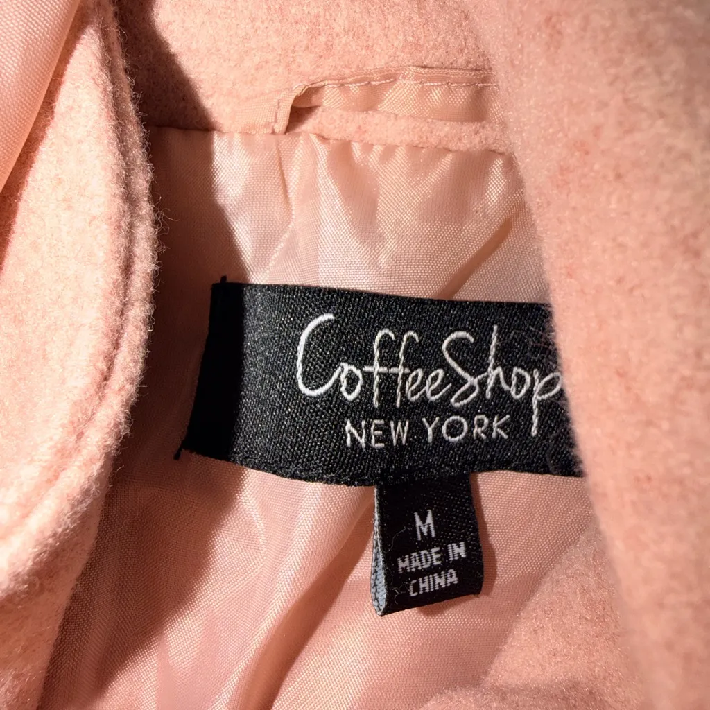 CoffeeShop Women's Soft Pink Trench Coat Size M - Image 4