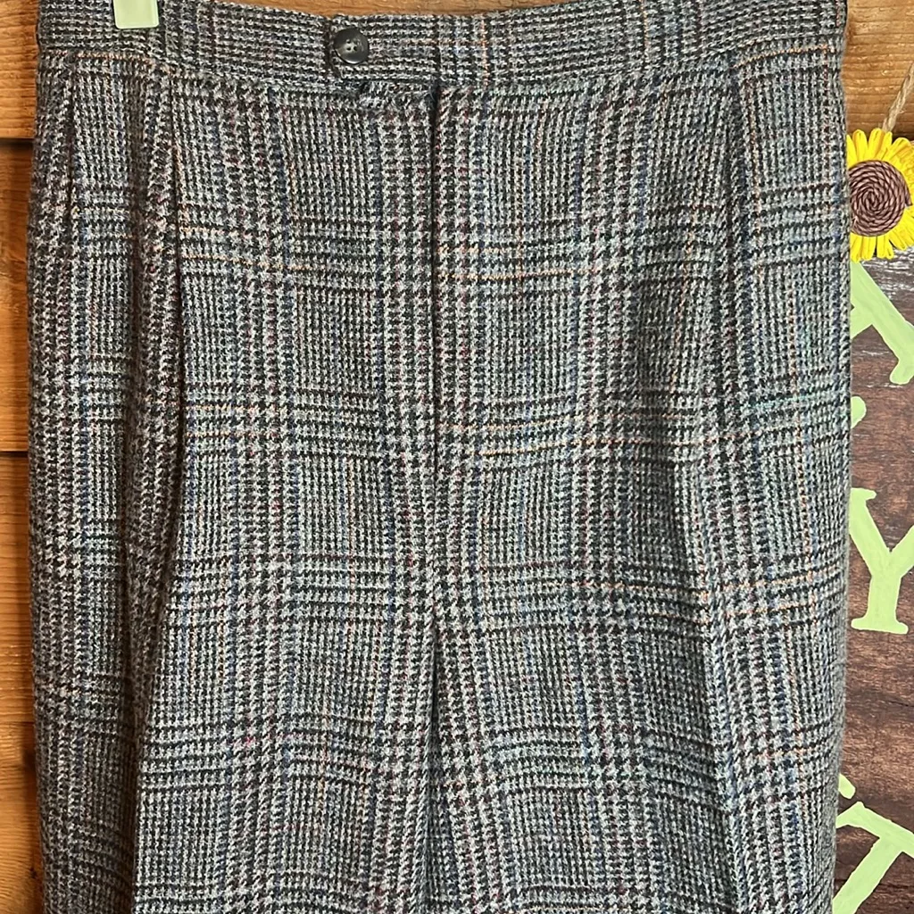 Vintage RARE LL Bean Gray Plaid Wool Lined Trouser Straight Leg High Rise Maine Size undefined - Image 6