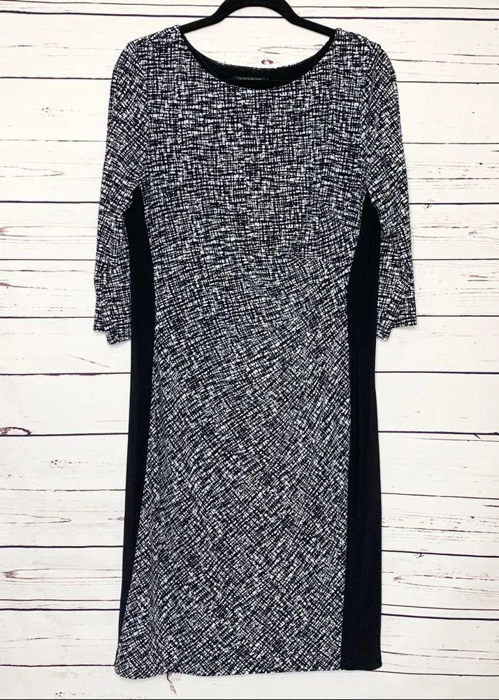 Lauren Ralph Lauren Black Printed Jersey 3/4 Sleeve Sheath Dress Size 16 - Image 5