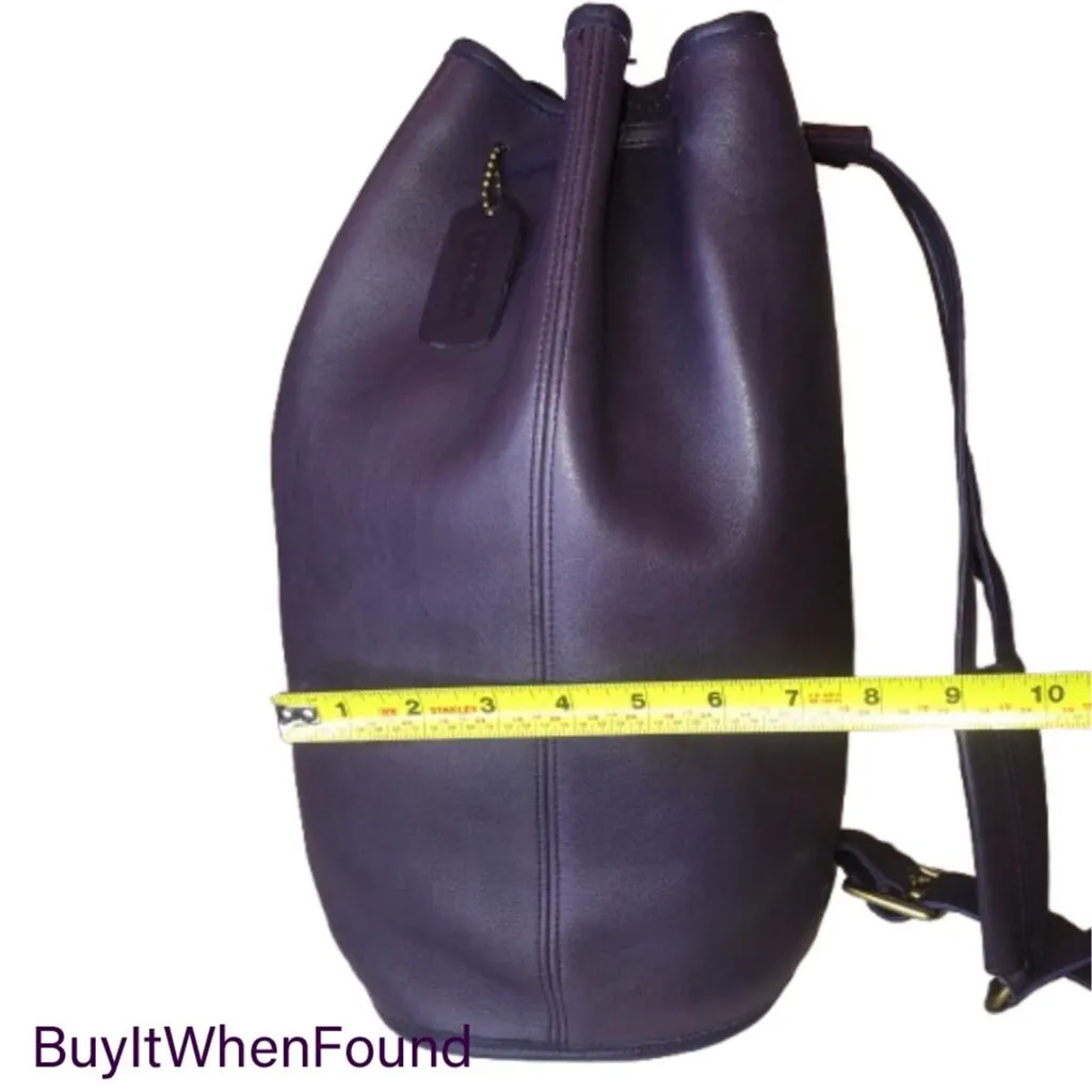 COACH Purple Leather Sling Bag Vintage Backpack Mint Condition RARE 9929 COA - Image 16