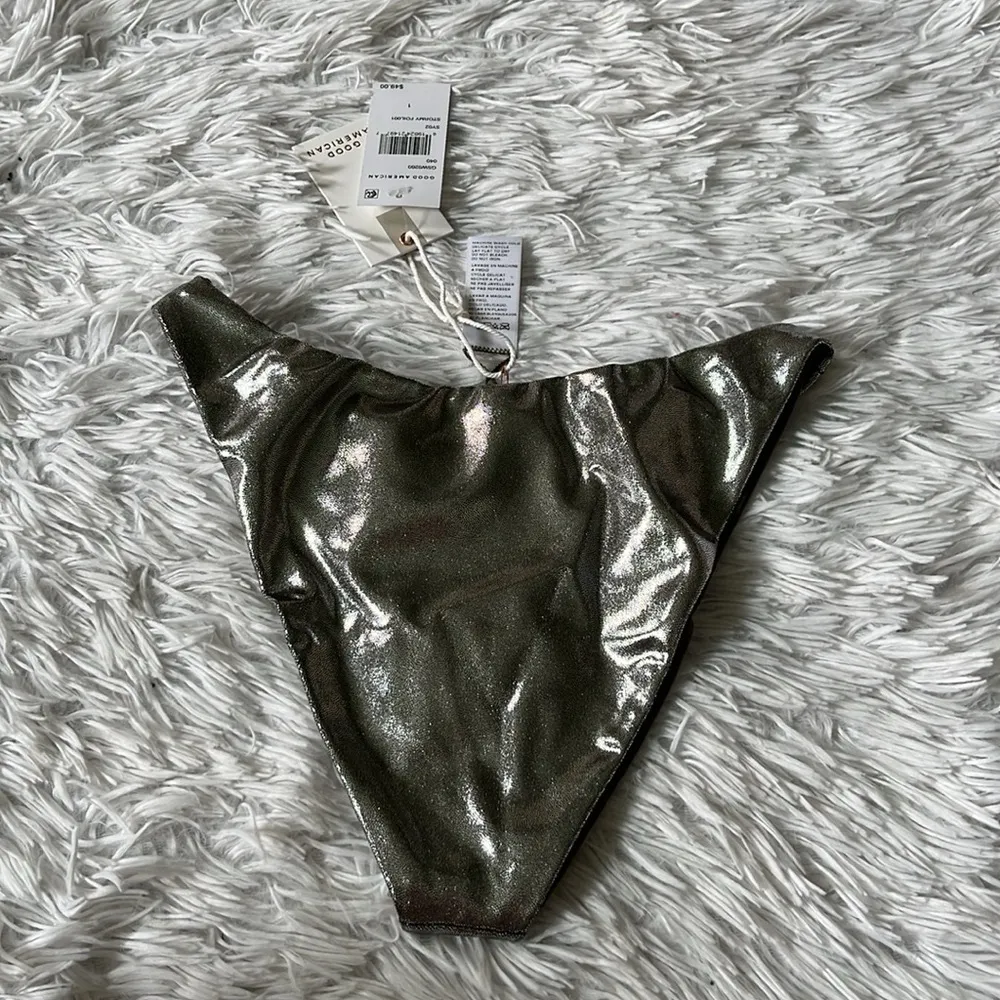 New Good American Foil better reversible bikini bottom in stormy foil size Small - Image 9