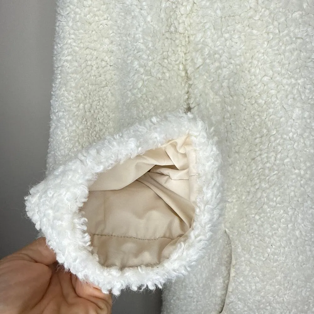 prAna Good Lux Diamond Quilted Full Zip Teddy Sherpa Faux Shearling Large Jacket - Image 4