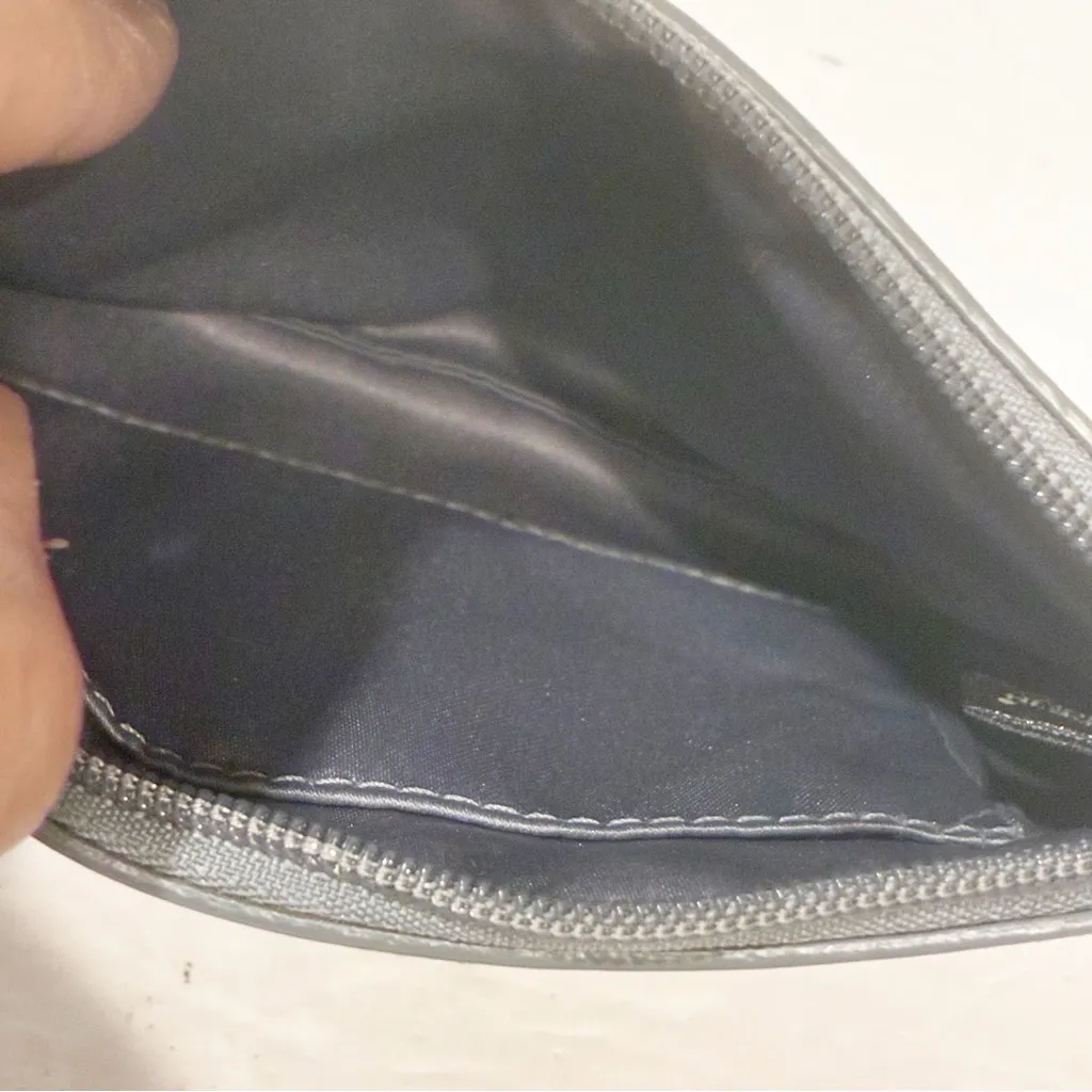 Coach Signature Gray Pleated Canvas Logo Wristlet Pouch Wallet - Image 4