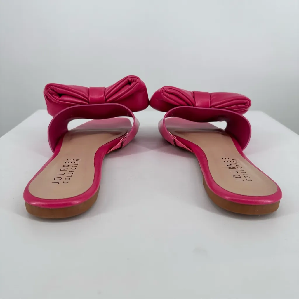 Journee Collection Fayre Slip On Flat Bow Sandals size 9 Slides Puffy NWOT - Image 6