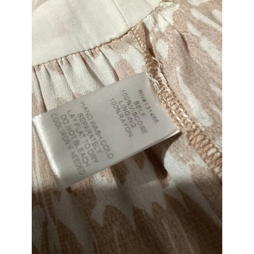 Fate V-Neck Ruffle Short Sleeve Cream And White Printed Viscose Mini Dress - Image 6