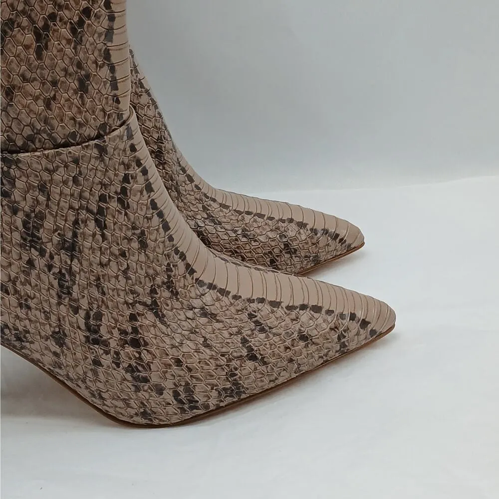 Louise et Cie Winslow Mid Calf Boots Women 6M Tan Brown Leather Pointed Toe Shoe - Image 7