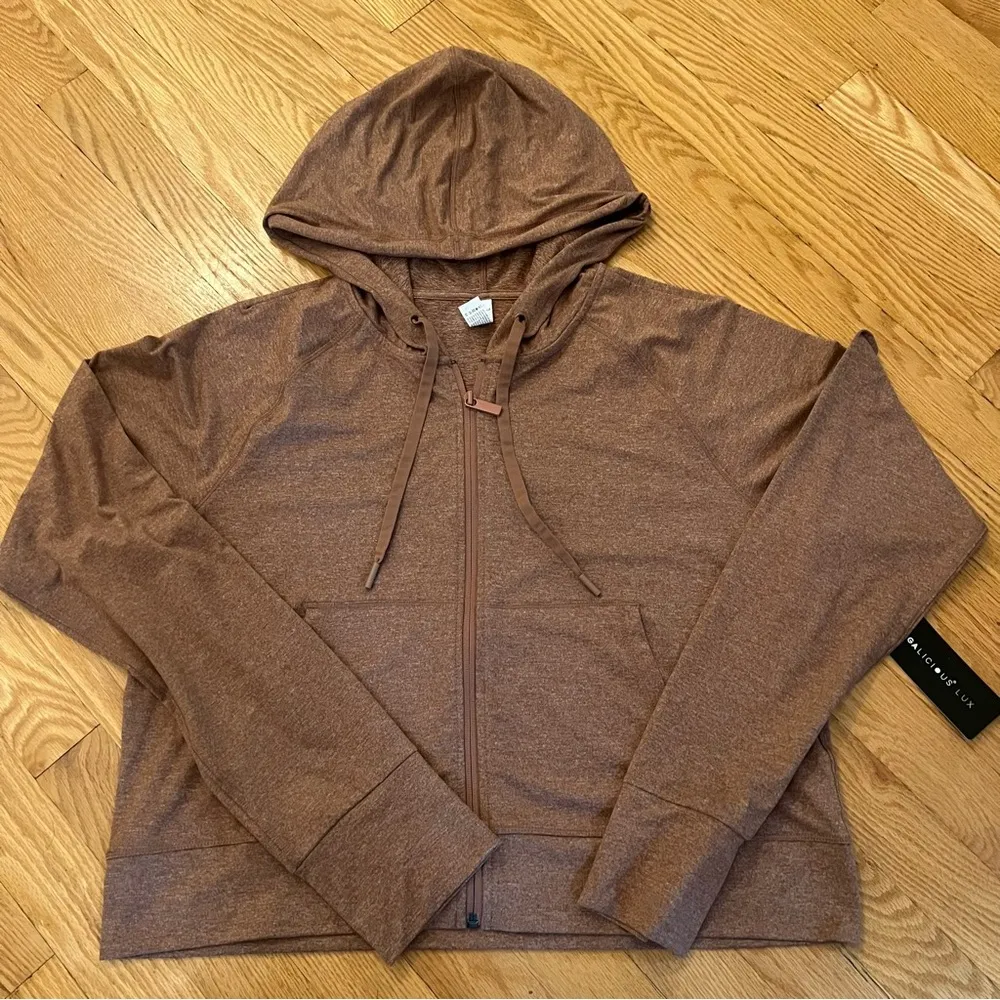 NEW Yogalicious -  Lux Cropped Full Zip Jacket‎ Heather - Image 3