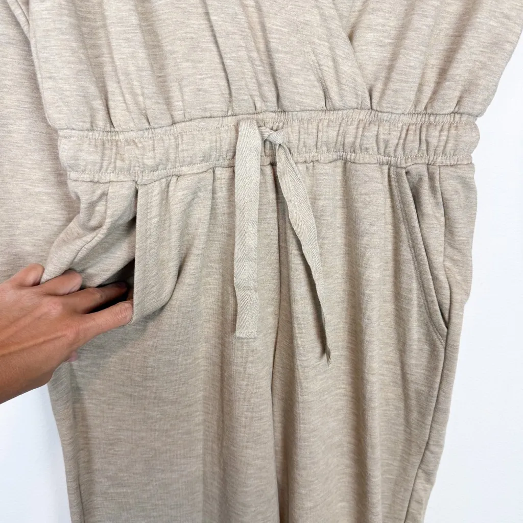 Splendid X Cella Jane Blog Illiana Surplice Long Sleeve Jumpsuit Tan‎ Size Small - Image 7