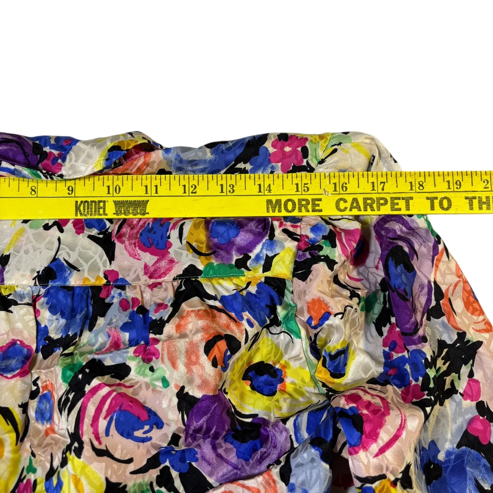 Adrianna‎ Papell Floral 100% Silk Blouse Button Down Long Sleeve Multicolor 6 - Image 7