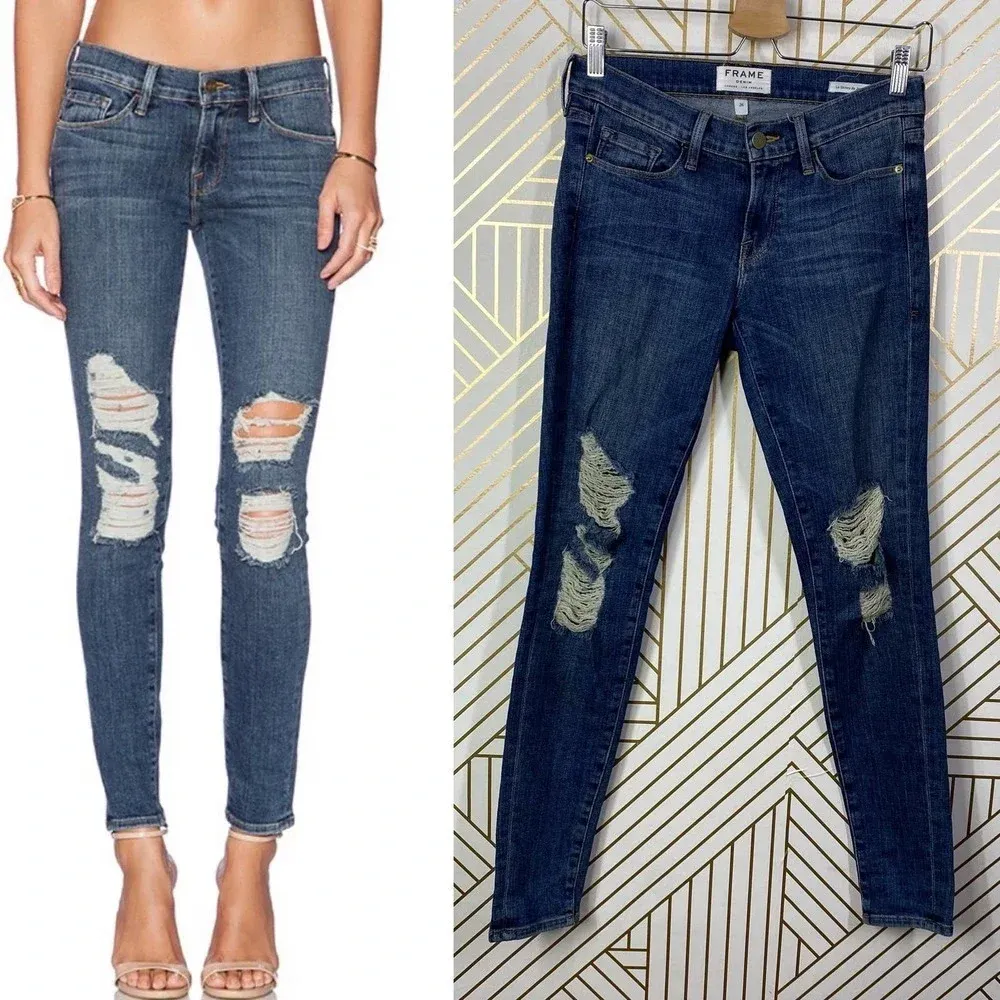 FRAME Denim Le‎ Skinny de Jeanne in Seville Wash Blue Size US 26 - Image 2