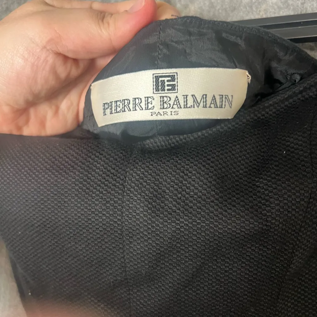 Pierre BALMAIN Paris Woman Size 10 Vintage Strapless‎ Corset Top Black - Image 2