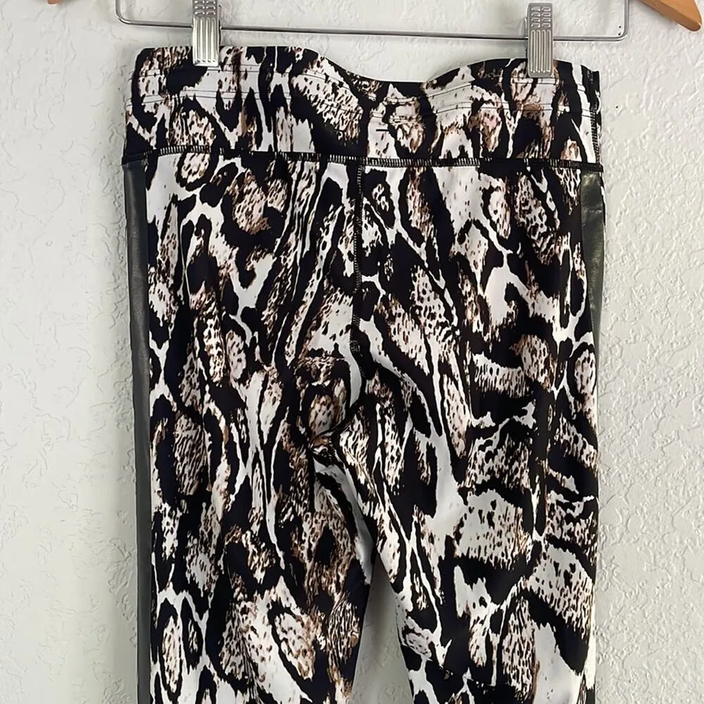 The Upside Animal Print Black Brown Full Length Leggings Mobwife Compression Size 28 - Image 4