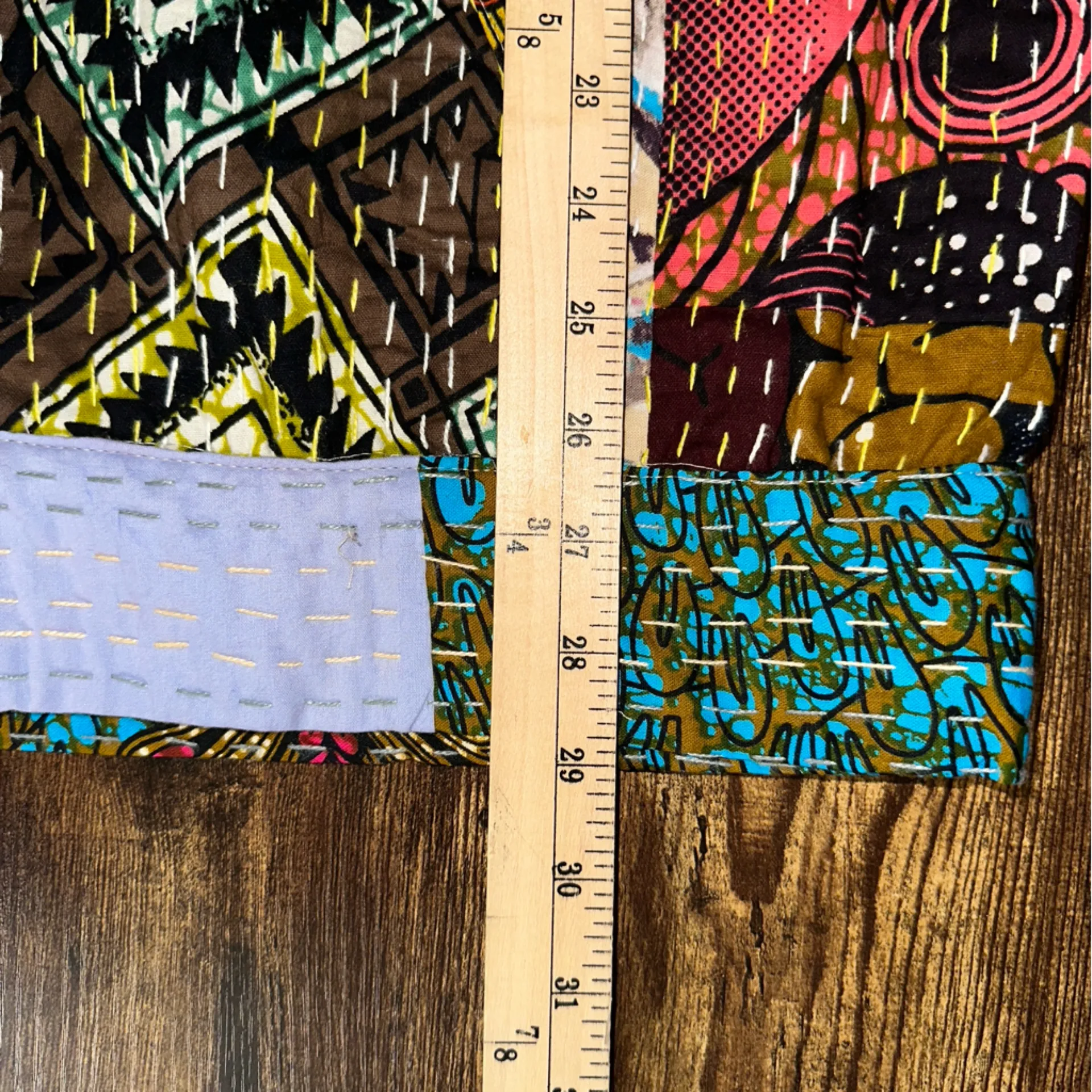 Raj Jacket Womens XL Multicolor Hooded Patchwork Quilted Kantha Full Zip NWT Blue - Image 8