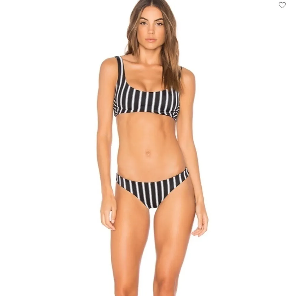 Tori Praver Deja Striped Bikini‎ Small Black White Striped Swim Top - Image 2