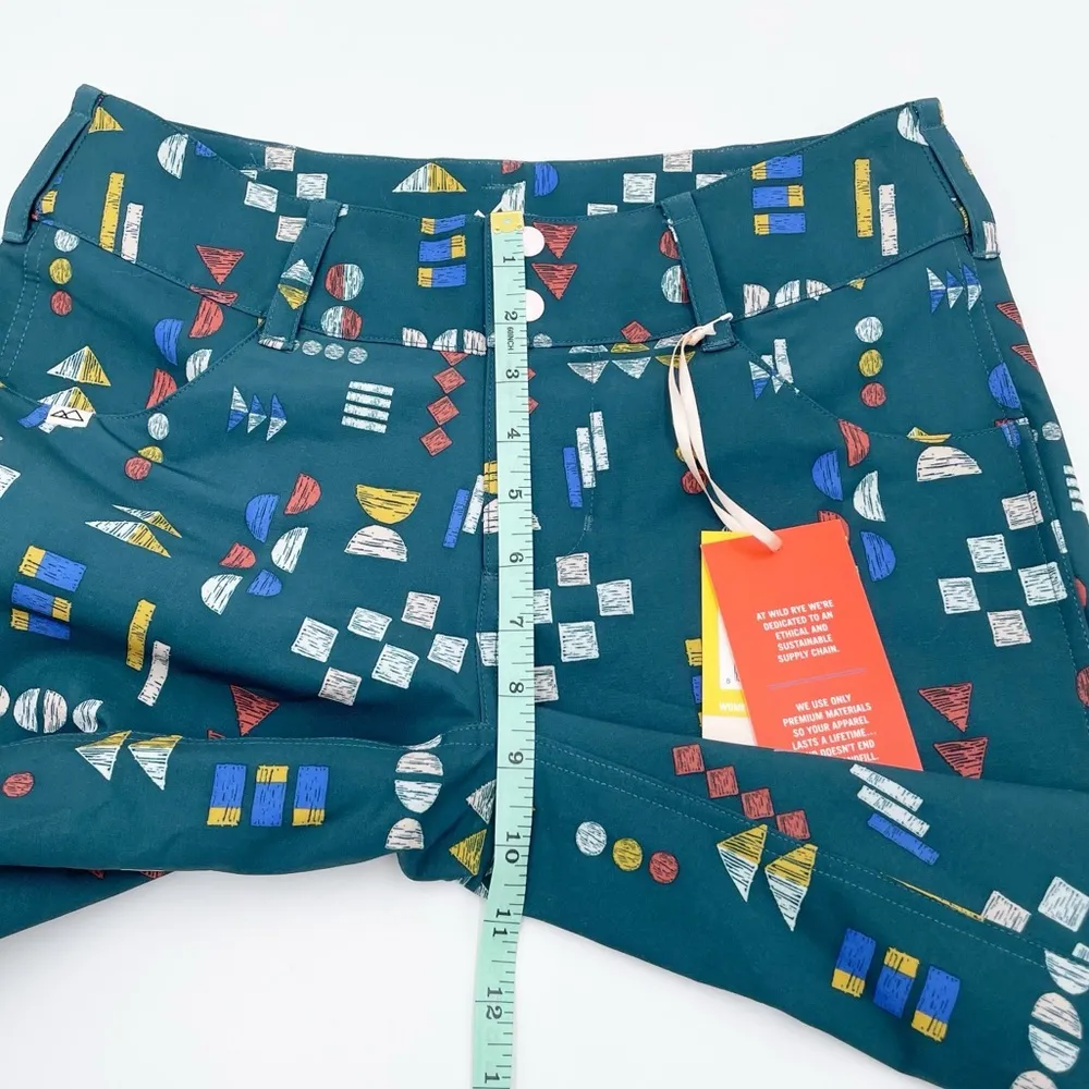 NEW Wild Rye Women's Kaweah Shorts Mountain Bike Short Geometry Class Size 4 Blue - Image 11