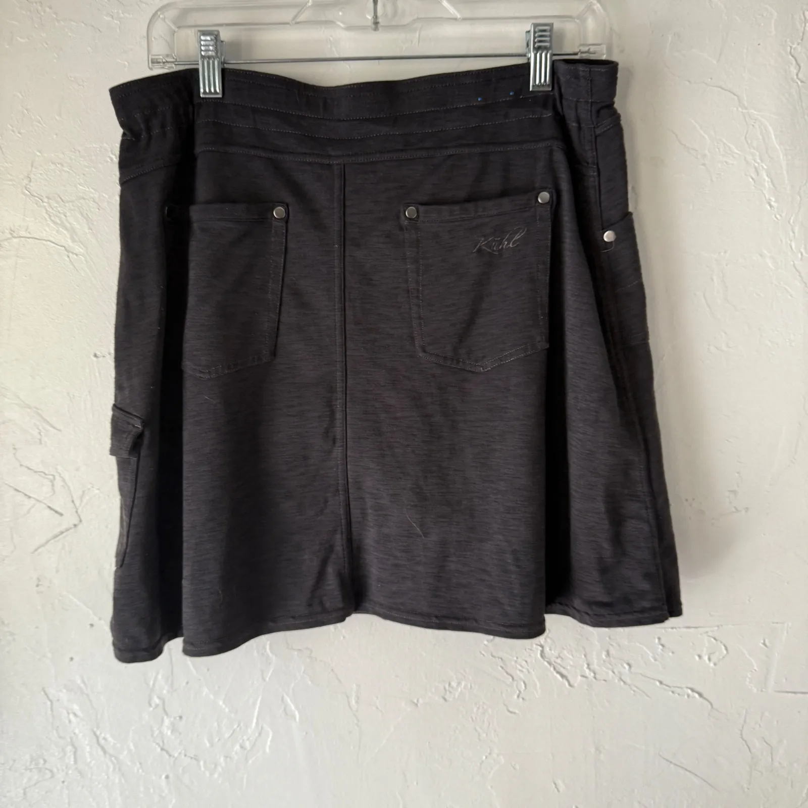 Kuhl Skort Womens Medium Gray Pull On Drawstring‎ Utility Cargo Pockets - Image 9