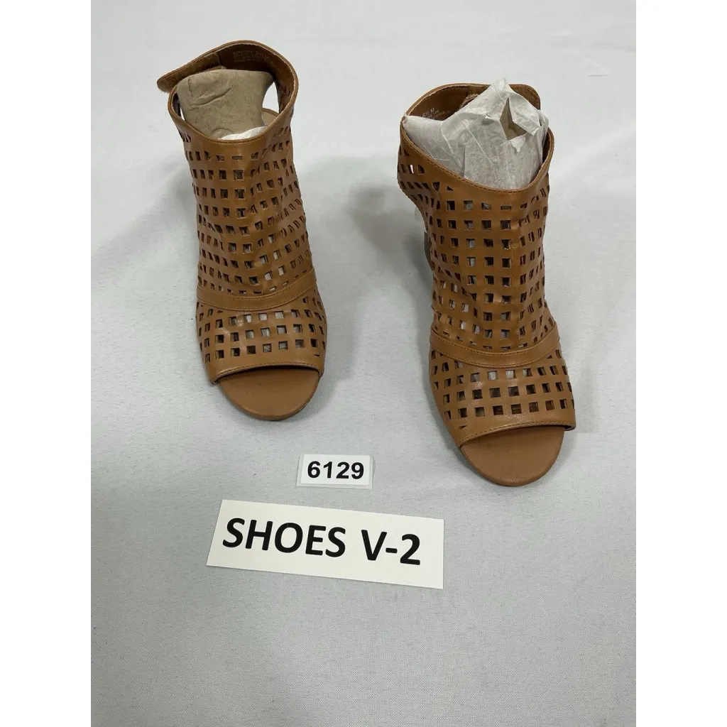 Womans Kim Rogers Simion Strappy Shoe 6.5 M Brown Open Toe Heel Vented - Image 3