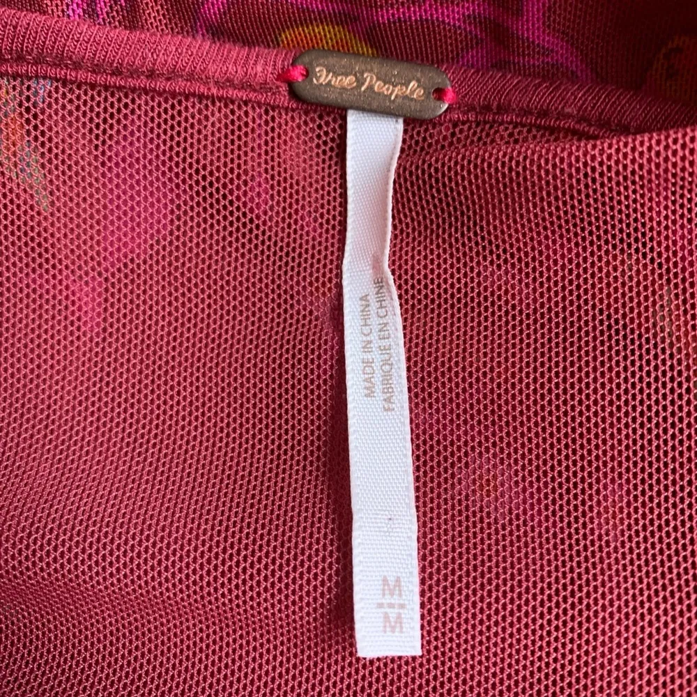 red boat neck floral balloon sleeve blouse - Image 5