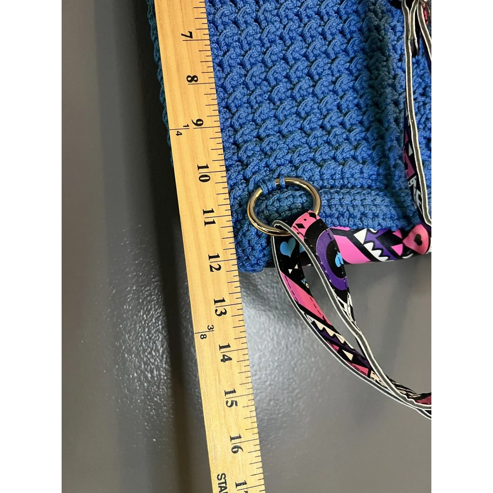 Handmade Crochet Backpack Womens Boho Knit Aztec Tribal Bag Unique Festival - Image 7