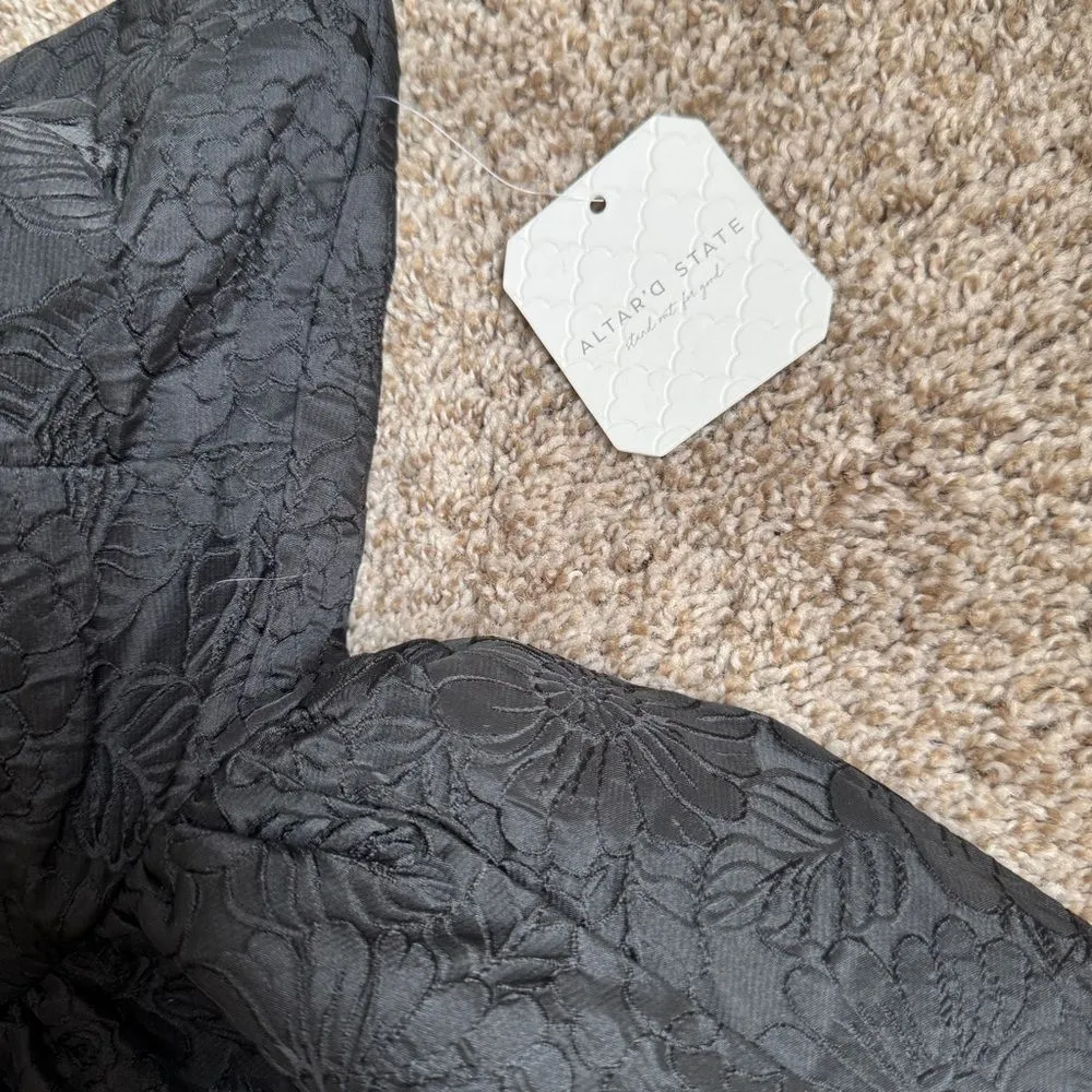 Altar’d State Martine Floral Mini Dress Black bubble dress 80s inspired sz Small - Image 3