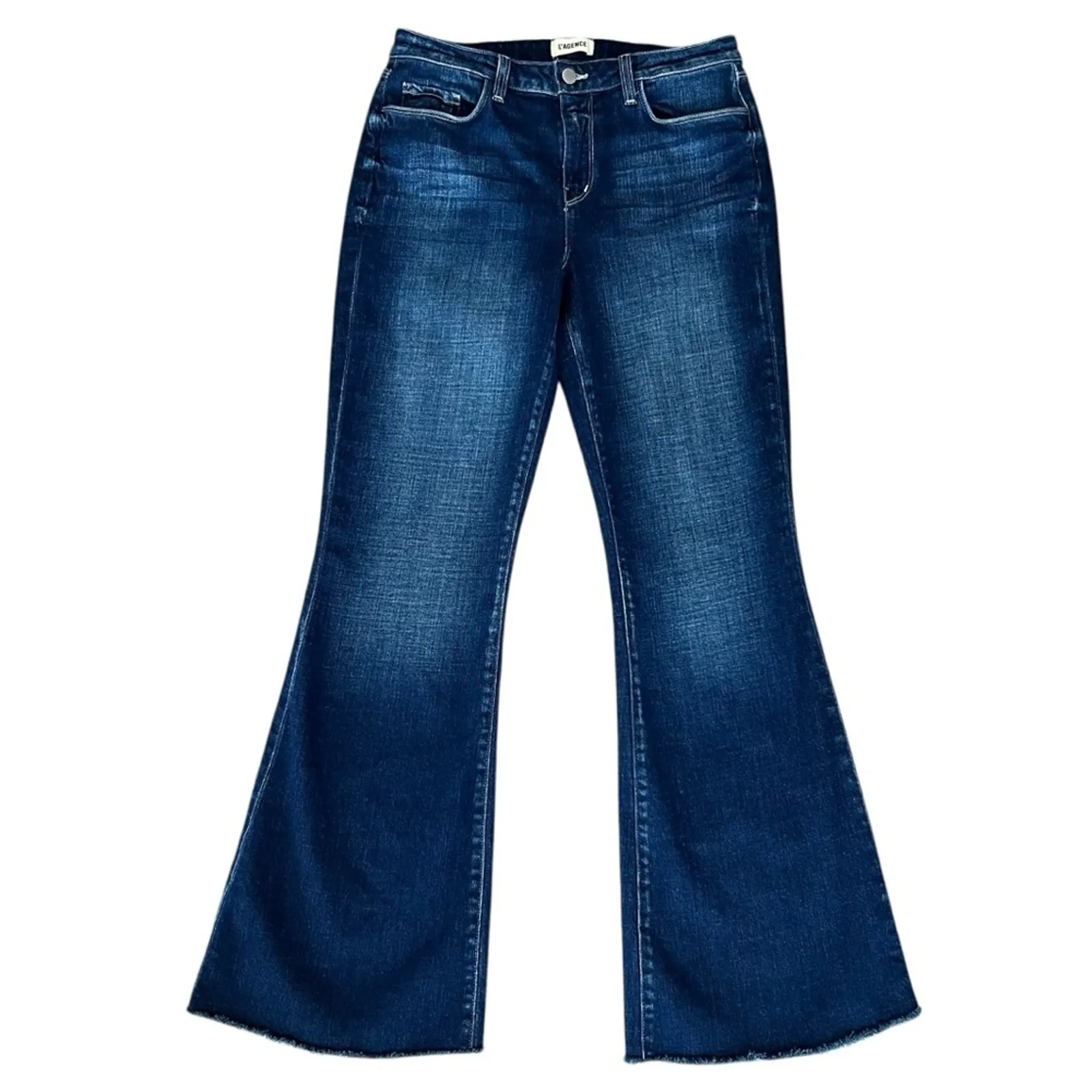 L’Agence Women’s Sera High Rise Flare Jeans Dark Beacon Wash Size 29 - Image 2