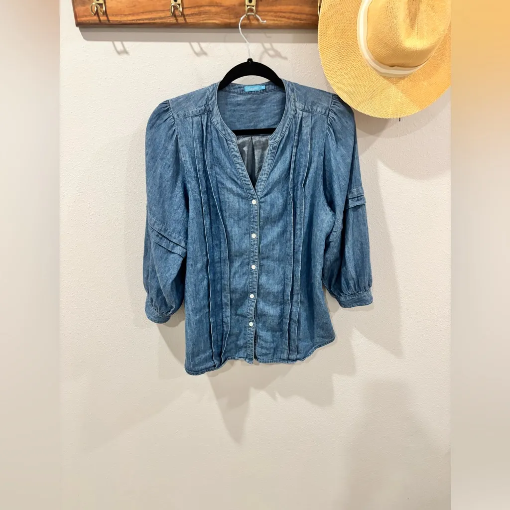 Laramie linen blend Button-Down Shirt size Small - Image 7