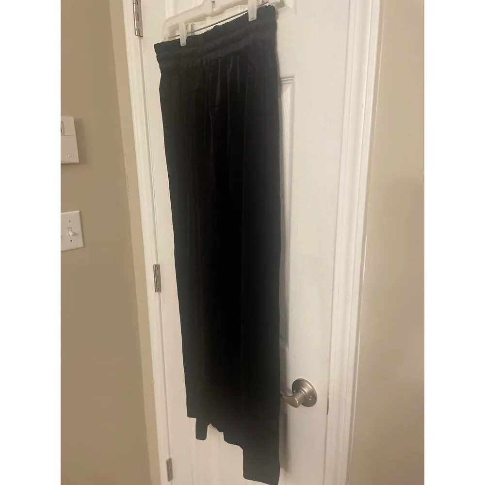 AllSaints Tyler Wide Leg Velvet Trousers Pants In Black Size US 6, A50 - Image 4