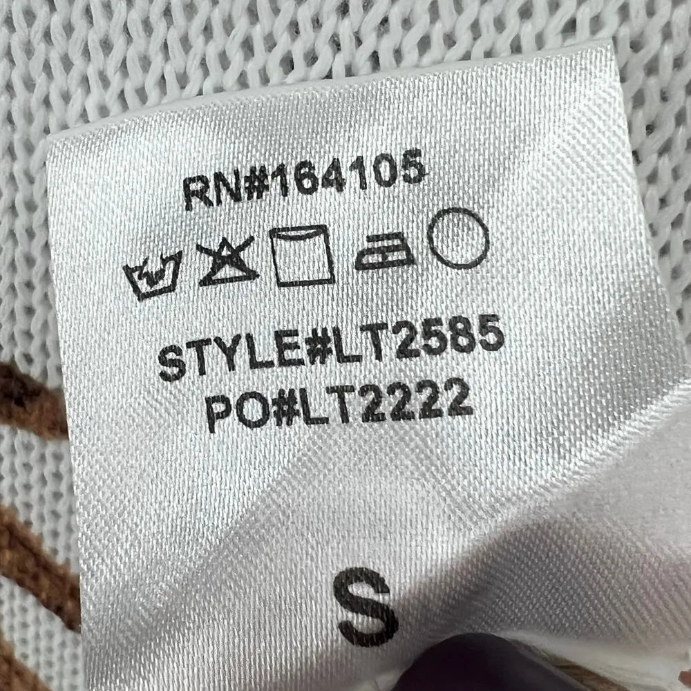 Late Night Apparel Tunic Dress Womens S White Brown Palm Tree Beach Cover Resort - Image 12