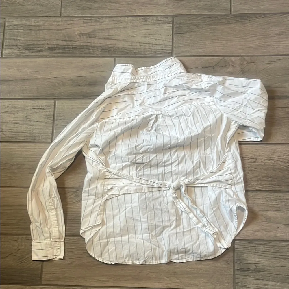 Madewell White Long Sleeve Mandarin Collar Shirt - Image 7