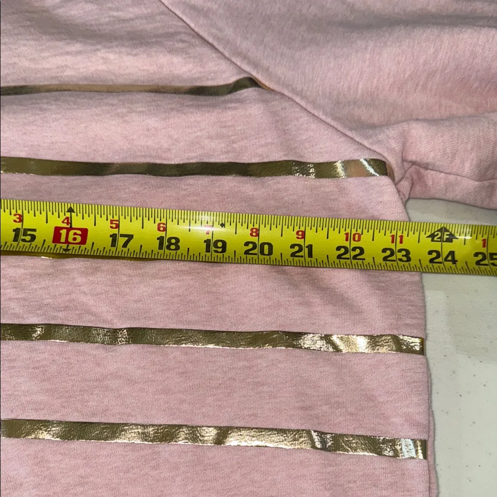 Boden Pink Sweatshirt with Gold Accents Size XL - Image 11