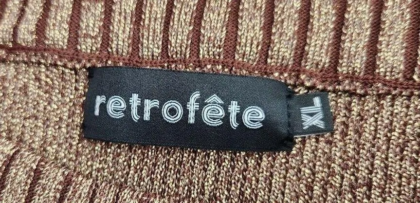 Retrofete Avenue Rib Knit Dress in Metallic Cognac Size XL Long Sleeve Mini NWOT - Image 11