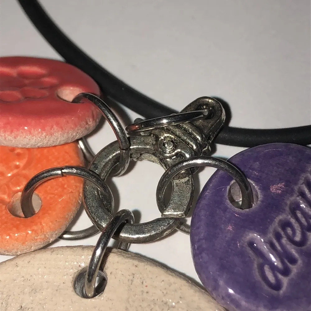 Cheryl Stevens Studio Handmade Clay Live In The Moment Boho Charm Necklace Black - Image 4