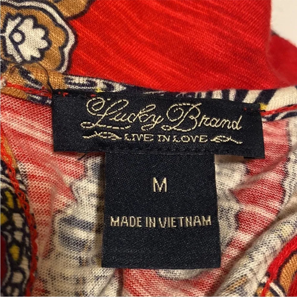 Lucky Brand Maxi Dress Tank top style braided belt paisley M - Image 3