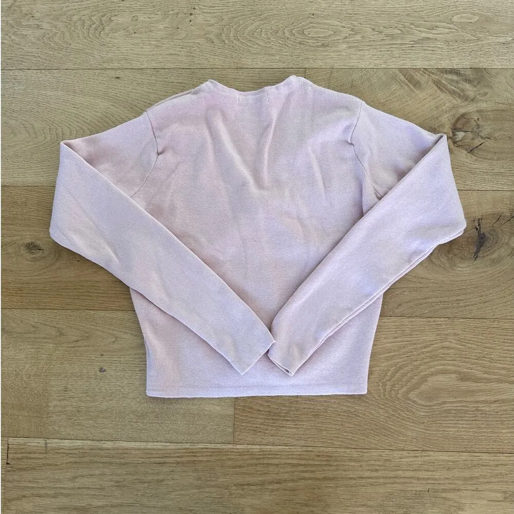 Brandy Melville - V Neck Knit Cardigan in Blush Pink - Image 3